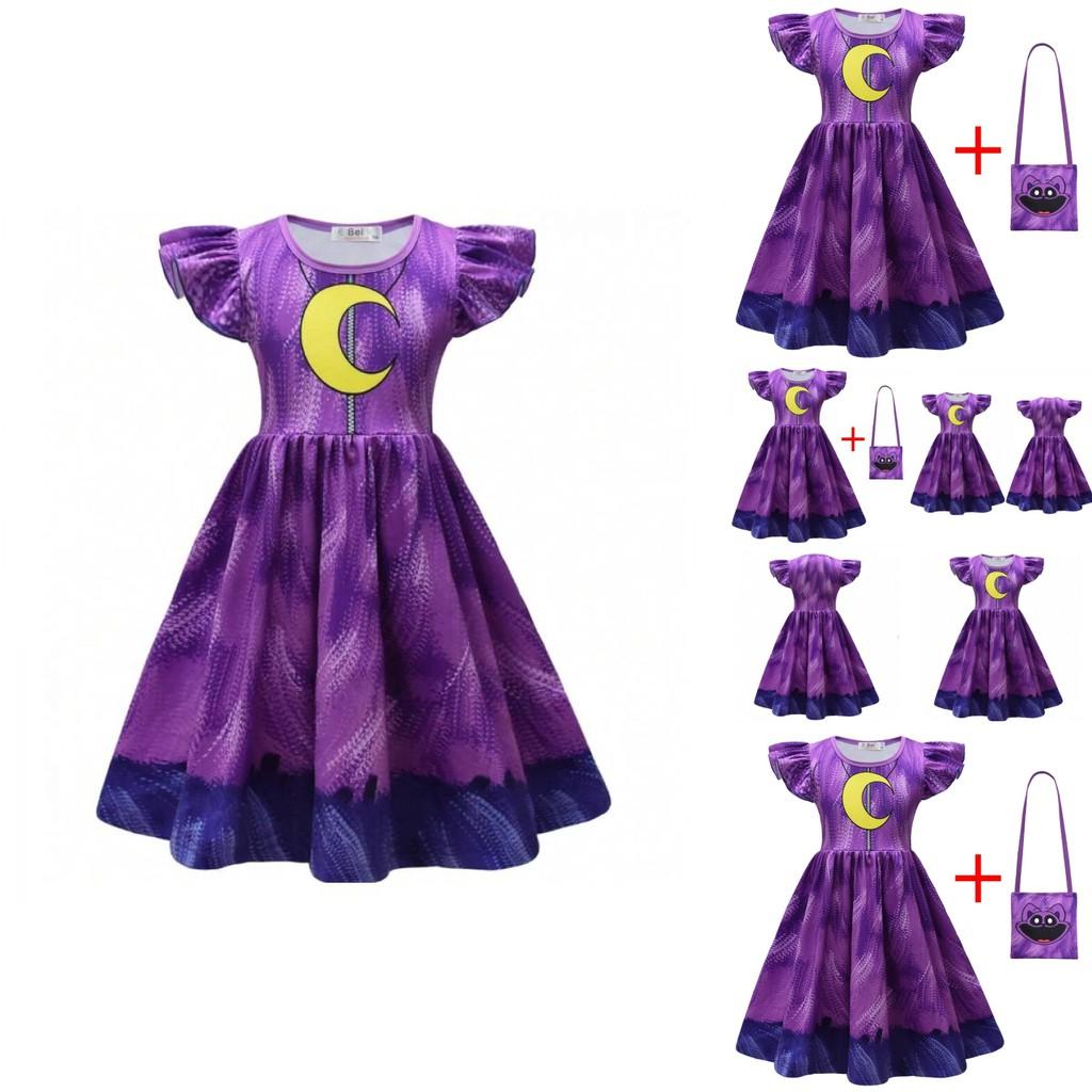 Lachendes Critters Mädchen Cosplay Kleid Für Kinder Halloween Kostüm Mit Milchseidenmaterial Für Mädchen 3-8 Jahre