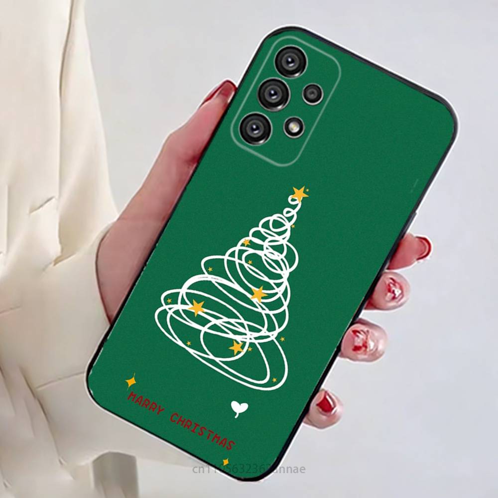 Cartoon Christmas Style Phone Case For Samsung Galaxy A13,21s,22,31,32,52,53,71,80,A91 Soft Black Shell