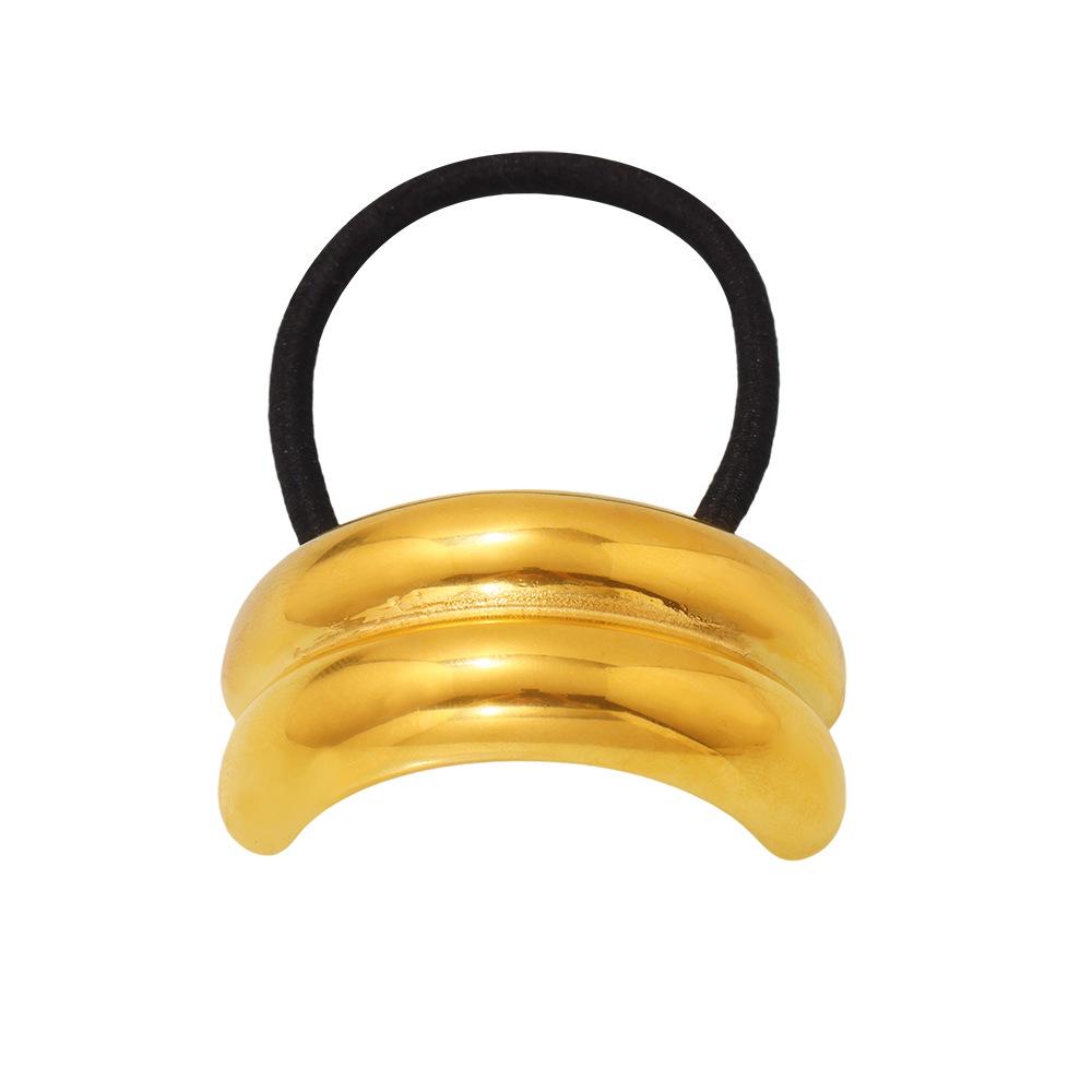 Qiong Yao Embossed Stainless Steel Elastic Hair Tie – High-Grade Textured Hair Accessory, Trendy Ornament