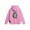 Felpa con Cappuccio Li Ning Badfive X Mister Cartoon con Lettere Stampate Unisex Felpe Rosa Sognante AWDTB97-2