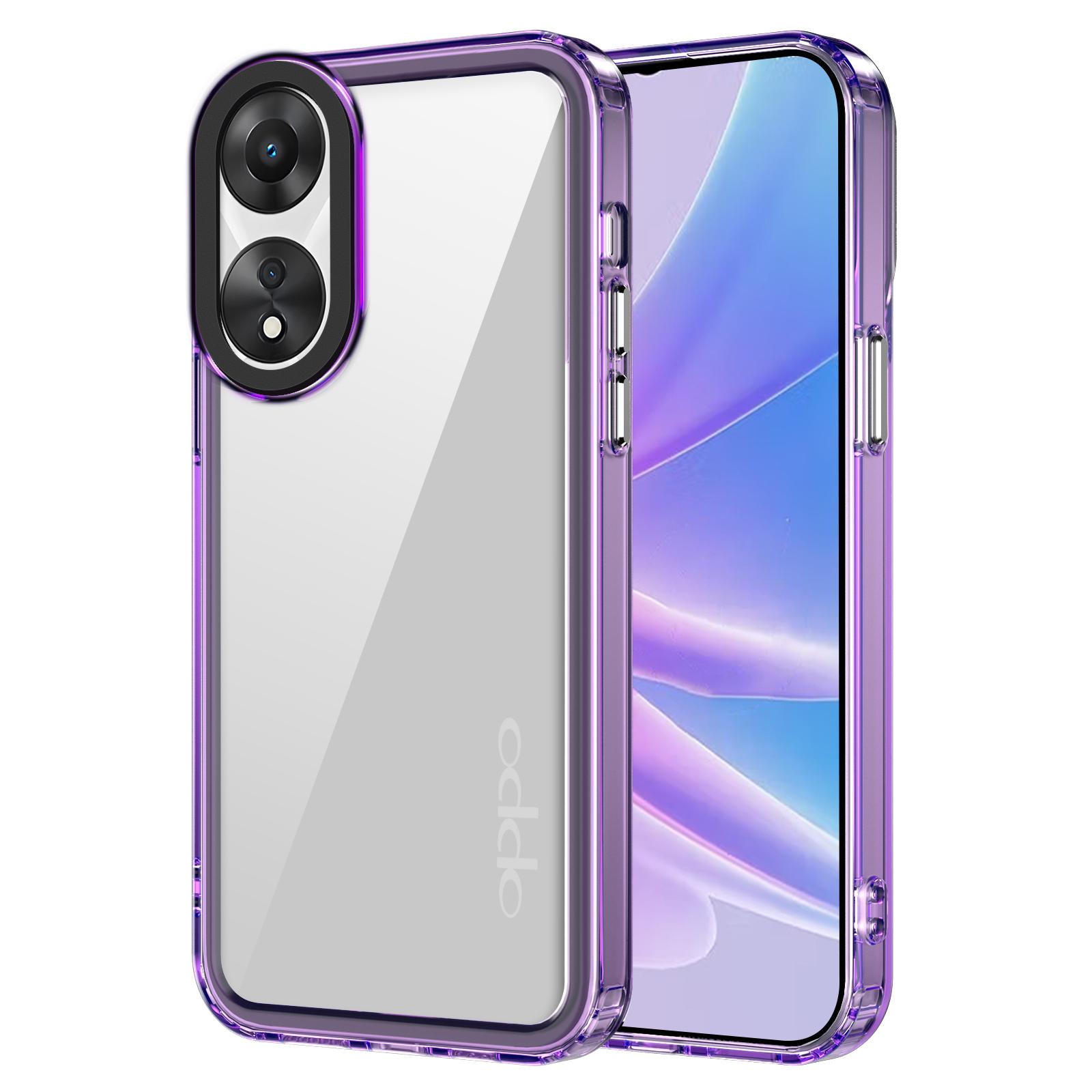 

For Oppo A58 4G Cases PC+TPU Shell Anti-Scratch Clear Phone Cover Transparent Purple