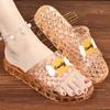 WTEMPO PVC Summer Flat Heel Breathable Cool Thick Slippers Women Large Size Casual Non Slip Wear-resistant Slippers