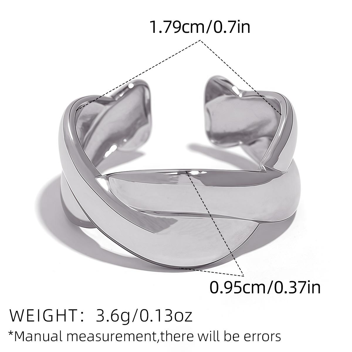 Stylish Metallic Curved Wave Stainless steel Ring Double Line Irregular ladies Ring Retro Atmosphere, Adjustable Zircon Gift