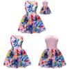 Vestido de Menina Lilo Stitch Com Laço de Borboleta Poliéster Algodão Para Primavera Outono Brincadeiras