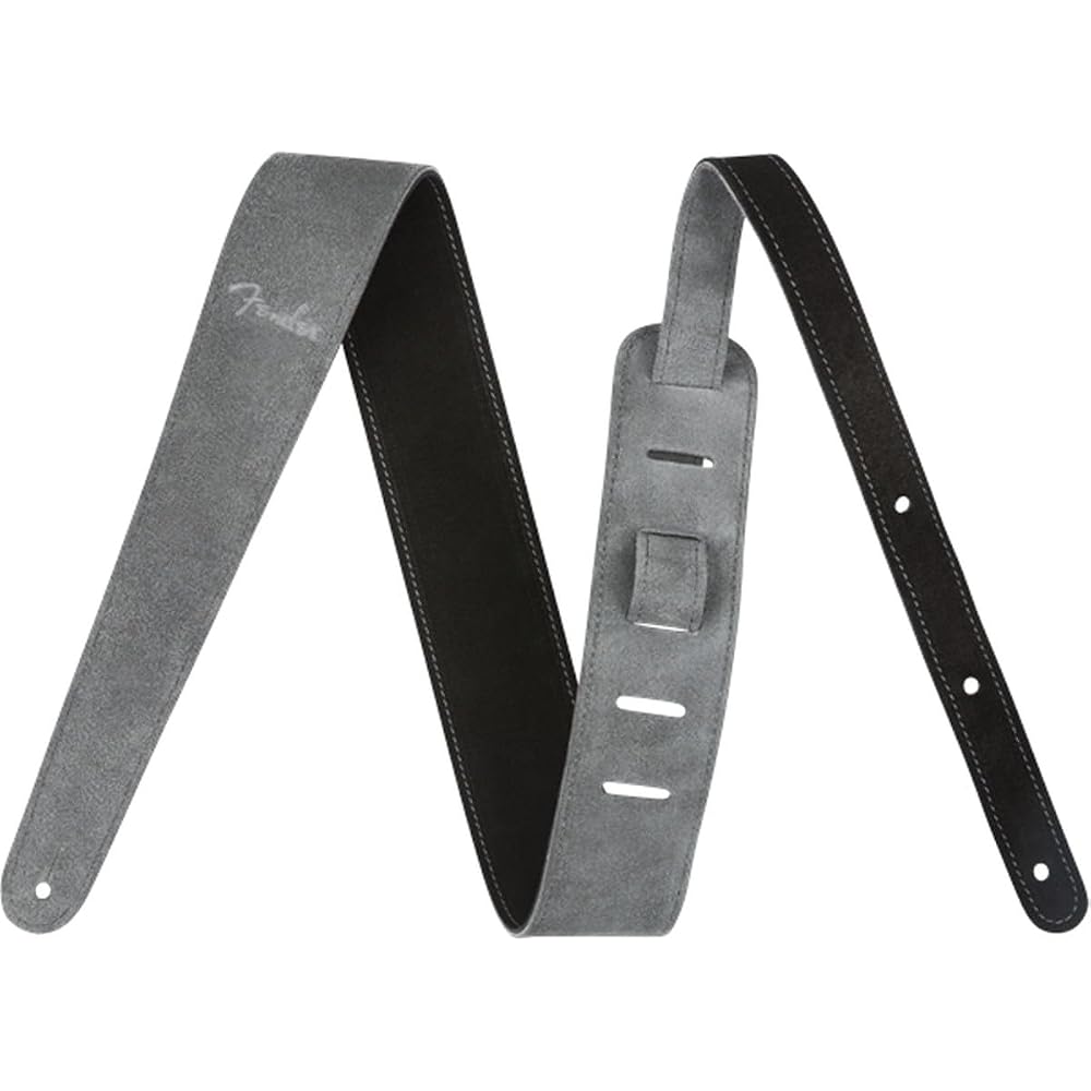 Fender Strap 2” Suede Strap, Black/Gray, Reversible