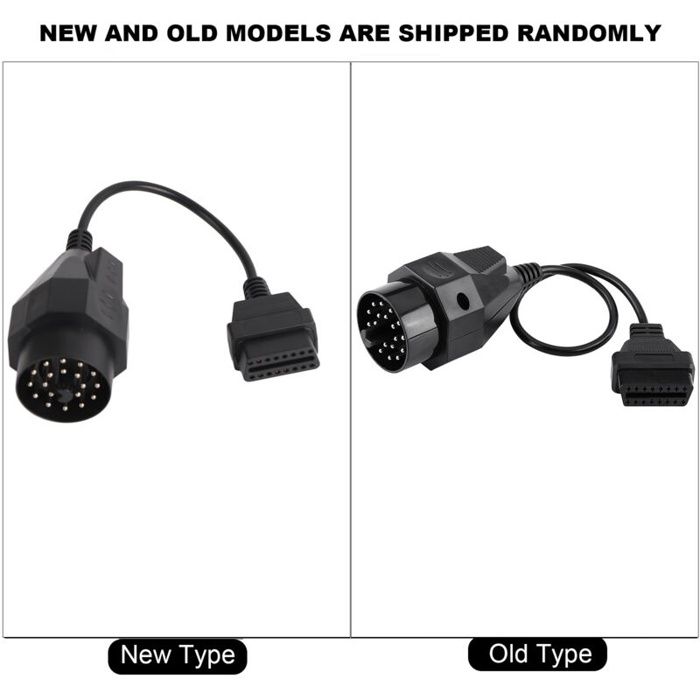 Câble adaptateur OBD2 - AIMOONSA - BMW E36/E38/E39/E46/E53/X5/Z3 - 20 broches à 16 broches - Noir - 320 mm