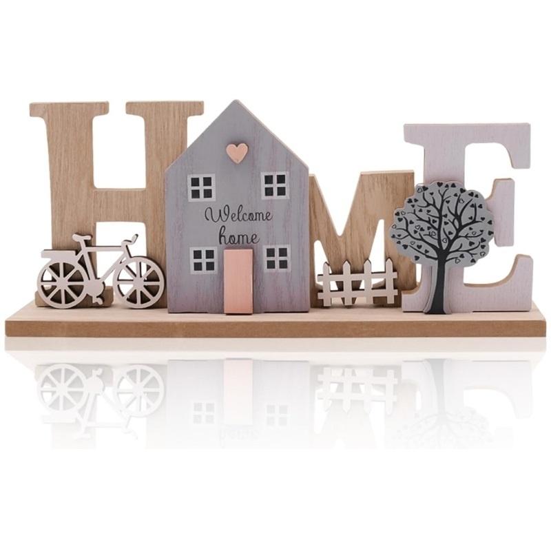 Wooden Display Stand Decorative Sign Lettering Ornament Sill Bedroom Home Decor