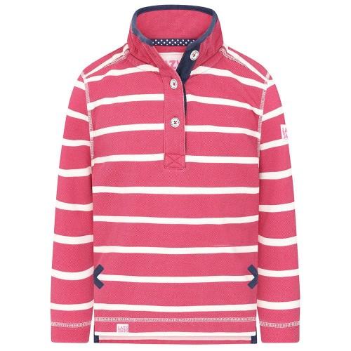 Lazy Jacks Girls Striped Pique Sweatshirt
