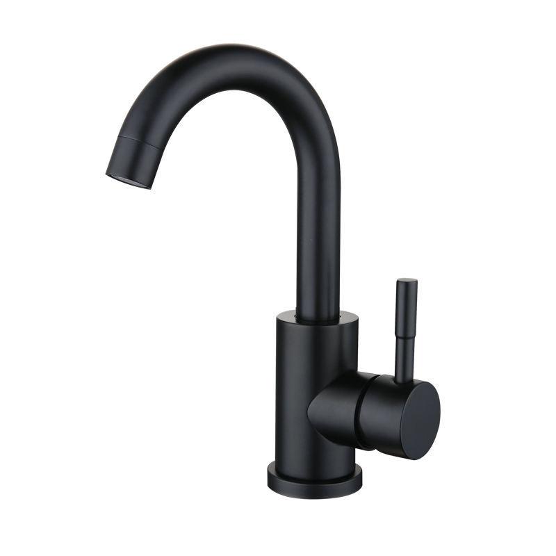 304 Stainless Steel Black/Brushed Gold Hot And Cold Water Mixer Tap Bathroom Basin Washing Table Rotating Basin Faucet Crane