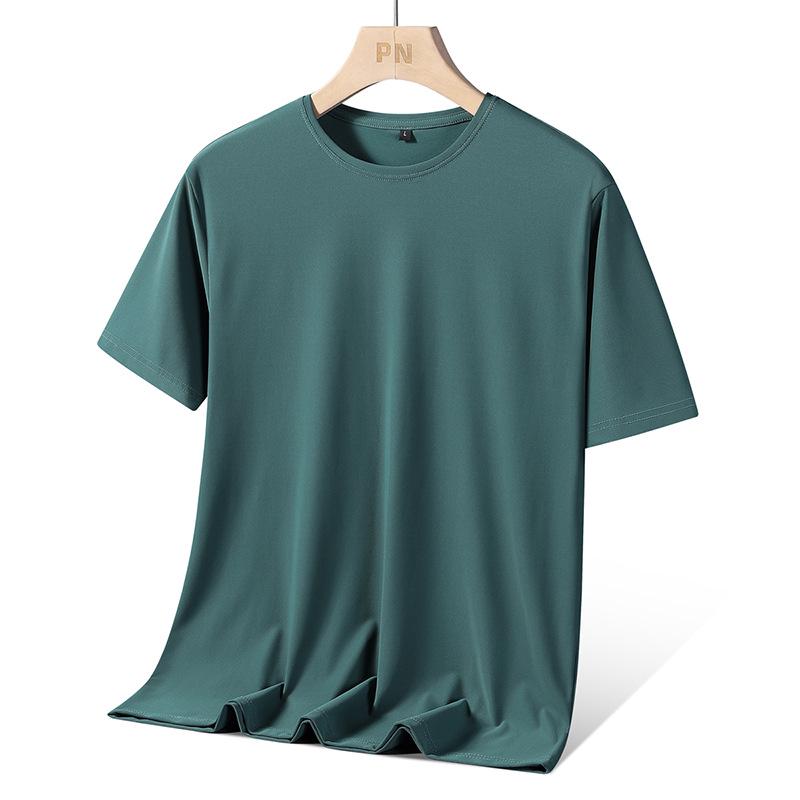 Men's Quick-Dry Ice Silk Breathable T-Shirt - Short Sleeve, Dynamic Pique Nylon for Running & Fitness