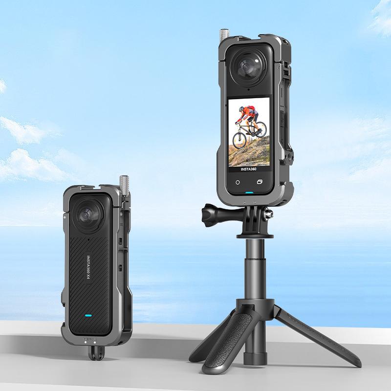 For Insta360 X4 Accessories Aluminum Alloy Expansion Bracket With Metal Frame Metal Rabbit Cage Protective Frame Accessories