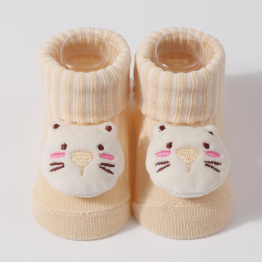 New Kawaii Cotton Soft Socks for Newborn Baby Cartoon Animal 3D Doll Socks for Girls Boys Infant Pink Short Socks 0-6 Month