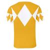 Yellow Ranger Costume T-Shirt Unisex Mighty Morphin Power Rangers Saber-Tooth Tiger Emblem 3D Print Cosplay Short Sleeve Casual Tee