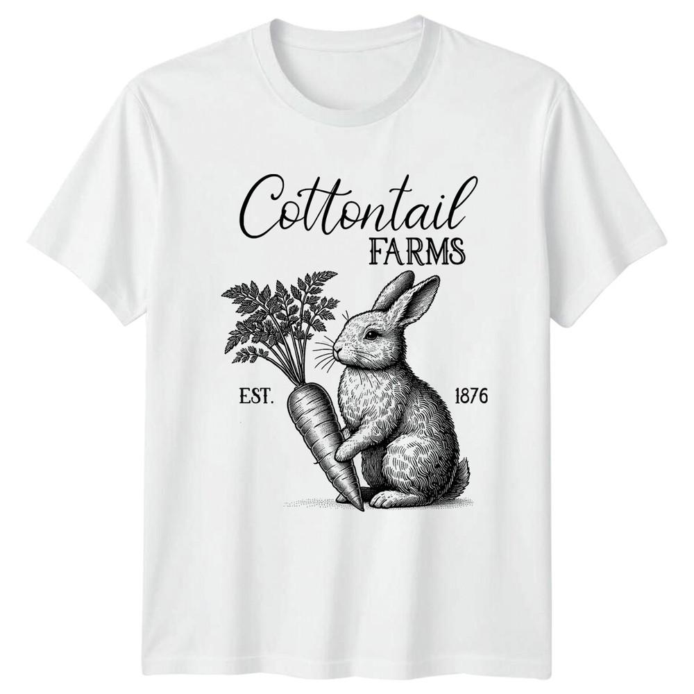 Cottontail Farms Rabbit Easter TShirt Vintage Style Animal Tee Shirt S