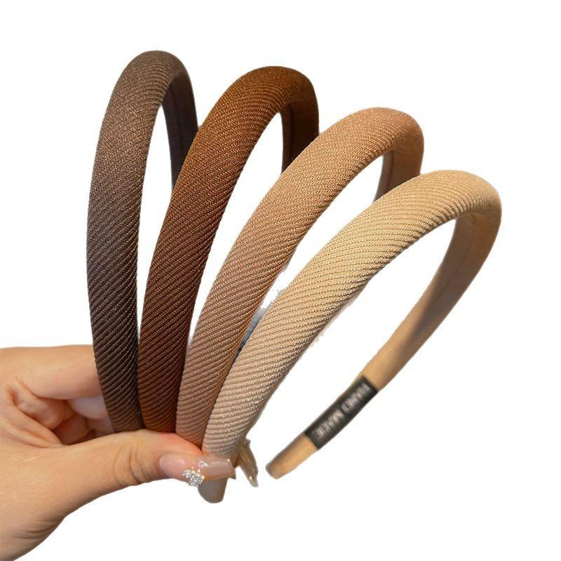 French minimalist coffee Maillard sponge hairband female Joker headband online celebrity 2025 new headband hairpin.