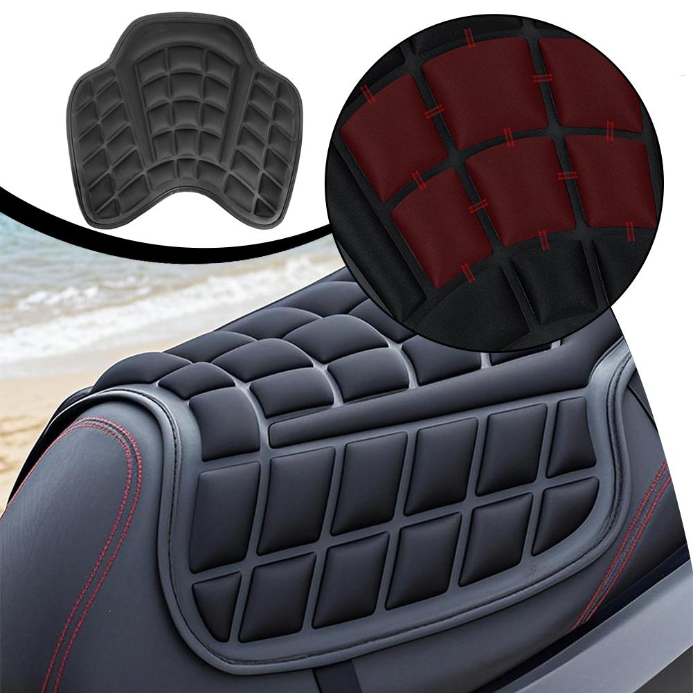 1Pcs Motorcycle Passenger Seat Pad Foam Electric Bike Shock-absorbing Cushion Support Ergonomic Thick Cover Breathable Non- C6S8