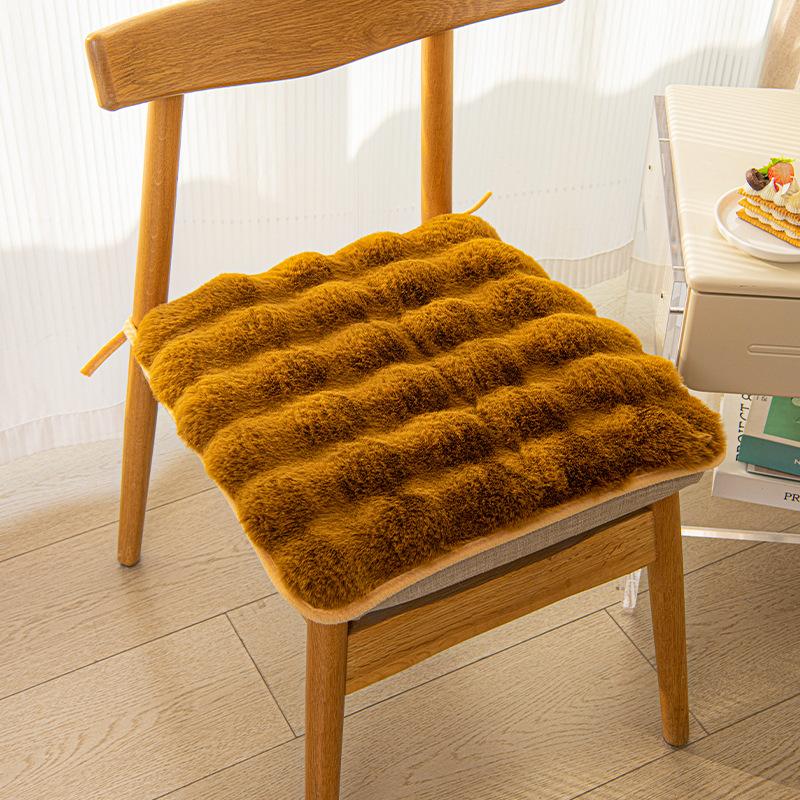 Light Luxury Rabbit Plush Seat Cushion Chair Pad Classroom Office Winter Student Sedentary Comfortable Warm Cozy Essential Aid