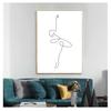 Body Drawing Art Canvas Painting Black White Artwork Picture Dance Poster Girl Room Wall Decor Abstract Ballerina Print One Line