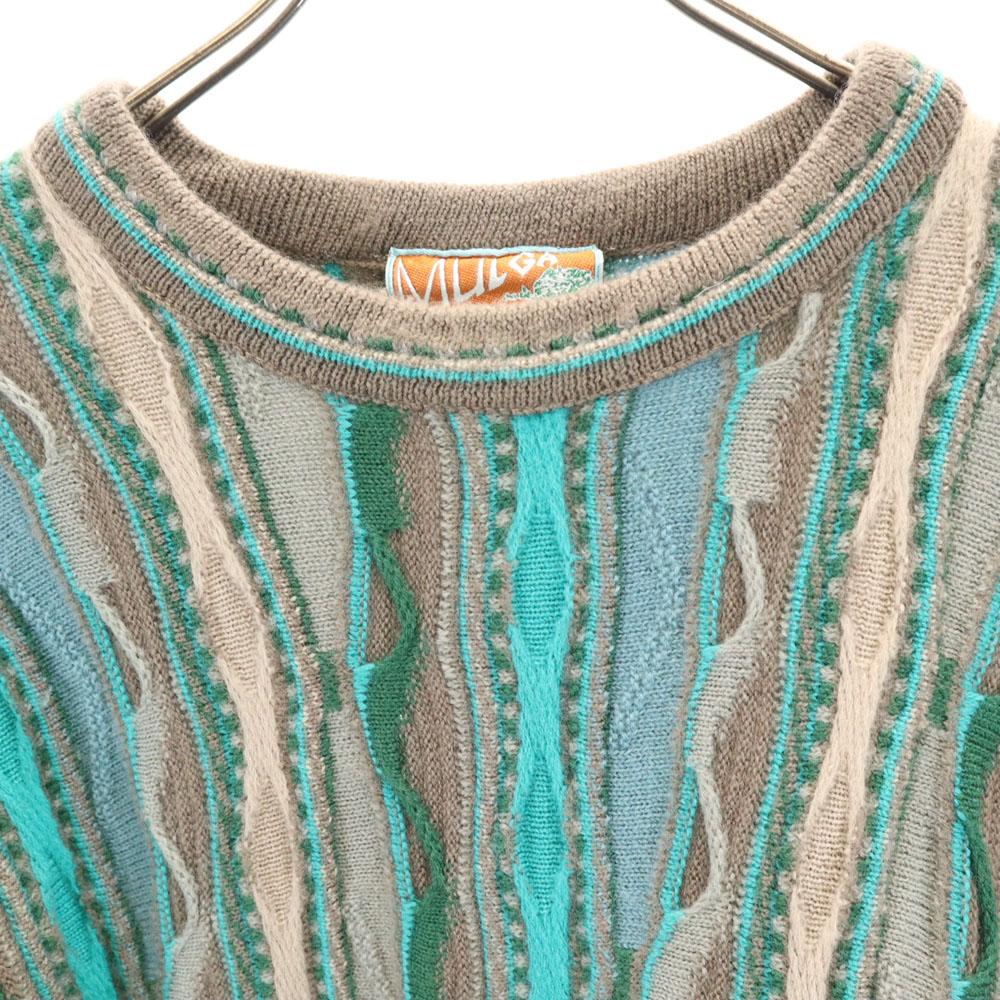 MULGA CLASSICS 90s Old Overall Handle Long Sleeve Sweater M 3D Knit Men's Used