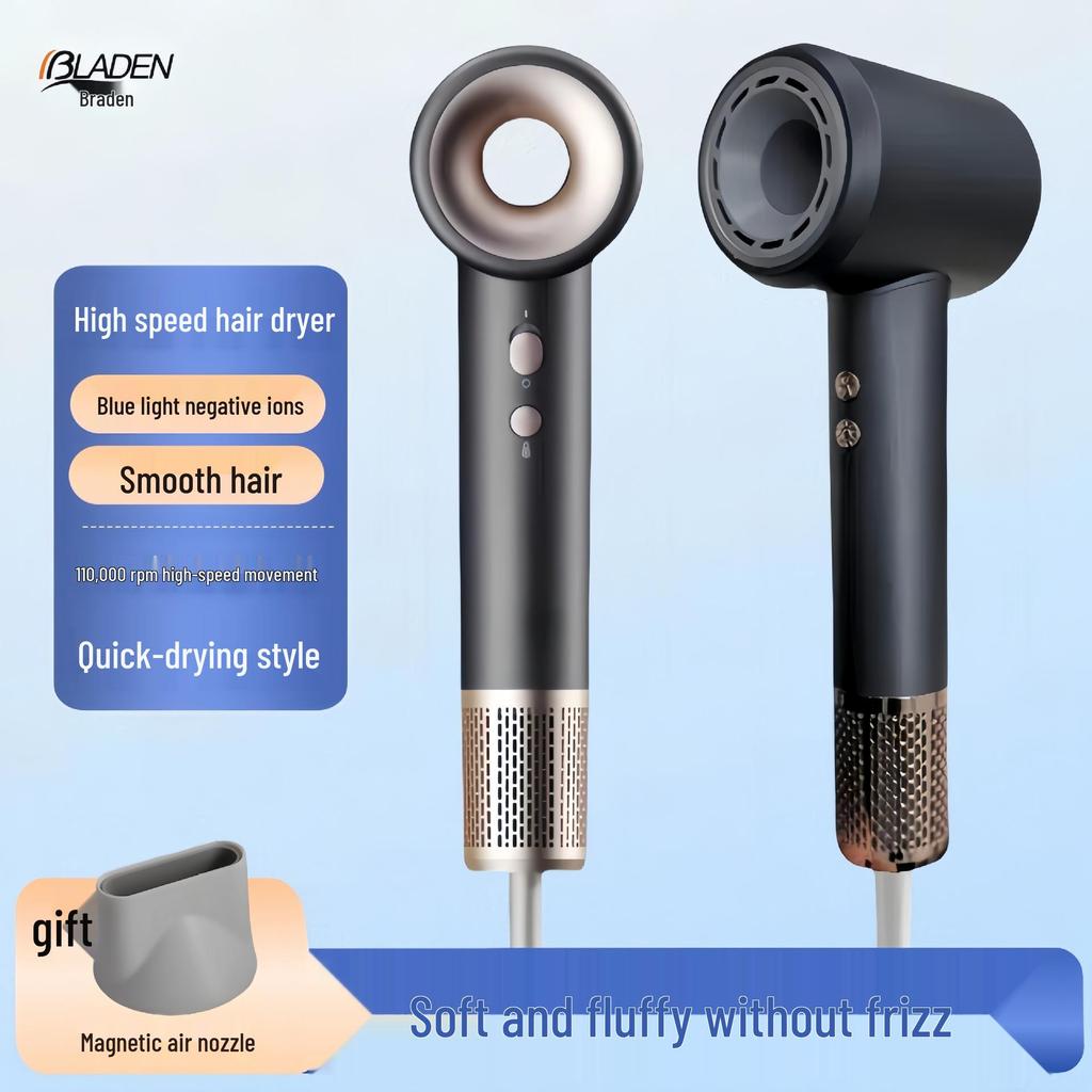 High-Speed Bladeless Hair Dryer with Negative Ions - Ideal for Home & Salon Use