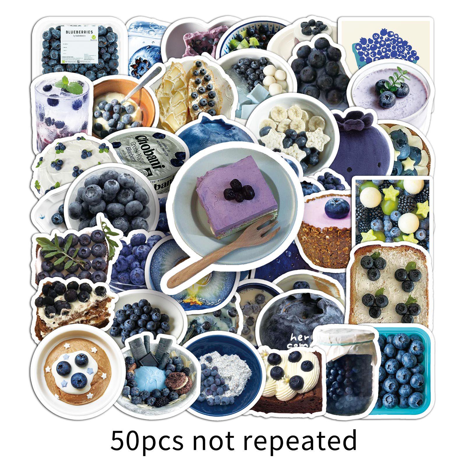 50 Blueberry Ins Trendy Fun Stickers for Thermos, Cup, Scooter, Creative DIY