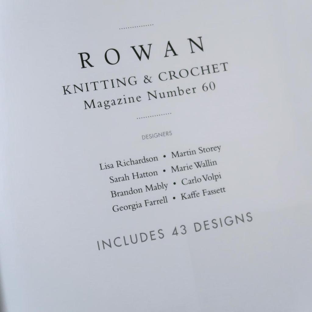 [GEBRAUCHT] Ausverkauf! Ausländische Bücher Rowan Magazin Nr.. 60 Rowan Magazin Strick