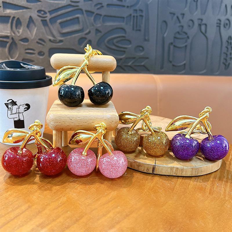 Creative Glitter Cherry Keychain — Trendy Bag Charm
