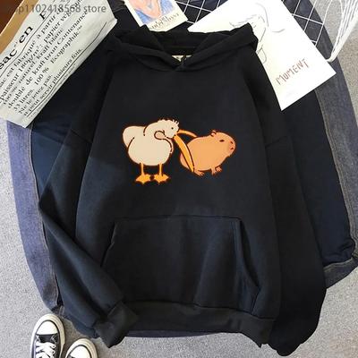 Pelican and Capybara Hoodies Very Cute Sweatshirt Men Long Sleeves Tops Women Clothing Clothes Pullover Male Kawaii Sudadera