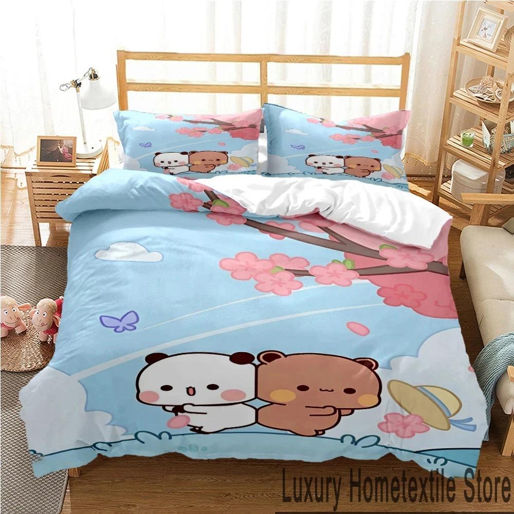 3D Print Bubu Dudu Cartoon Bear Panda Bedding Set Boys Girls Twin Queen King Size Duvet Cover Pillowcase Bed boys Adult