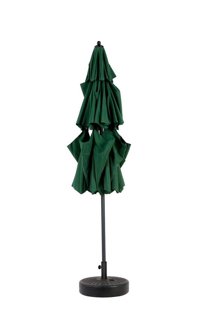 Aluminium 10ft 3 Tier Auto-tilt Umbrella ,Outdoor Patio Umbrella - Market Table Pool Deck Umbrella (Base Not Included) - ( Dark green )