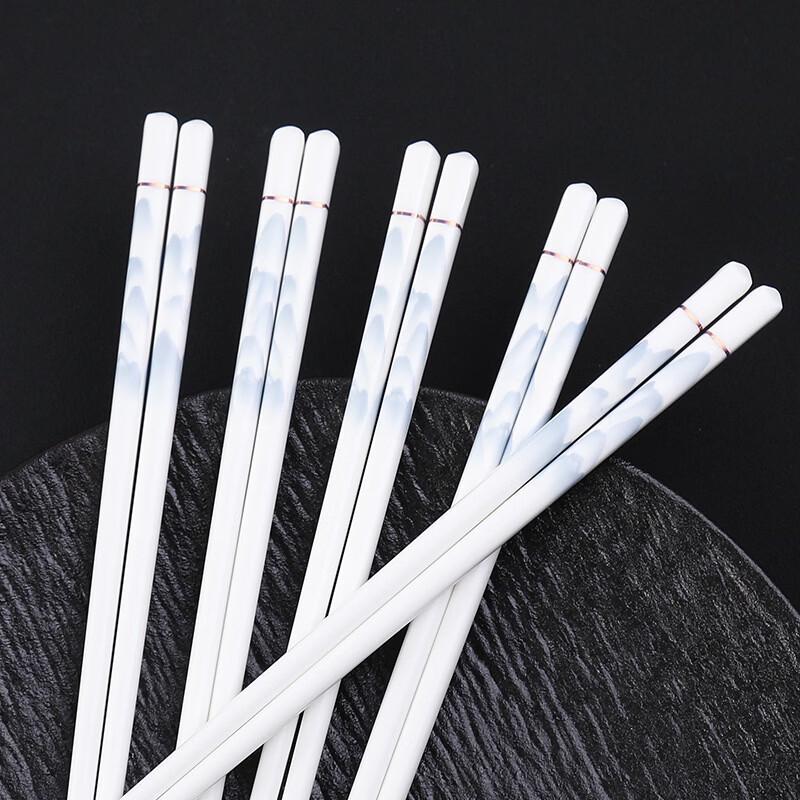 De ou Xingguang Ceramic Chopsticks - Thousand Miles Ink Style, 5 Pairs