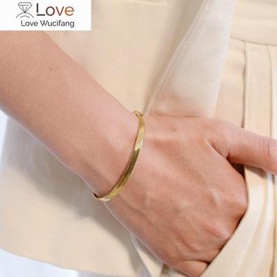 Klassisches Schlangenkettenarmband Damen Trend Gold Farbe Breite 2 /3 /4 /5mm Edelstahl Kettenarmband Für Frauen Schmuck Geschenk