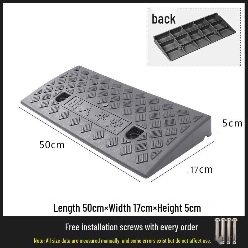 Car Curb Ramp: Plastic Step Pad for Sill, Edge, or Slope, Ideal for Uphill Climbing and Speed Bump Triangle Pad
