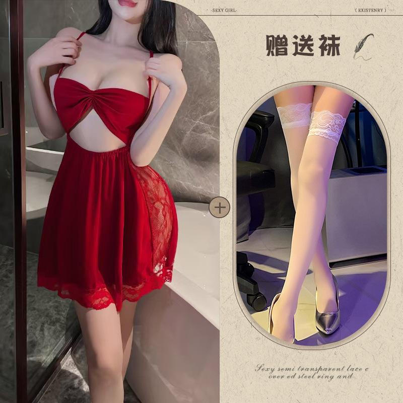 New European and American style underwear backless temptation no suspender skirt sexy bow