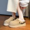 Women's Two-wear Soft Bottom Large Size Thickened Winter Warm Fur One Padded Lining Ankle Boots Non-slip Baotou Cotton Fur Slippers