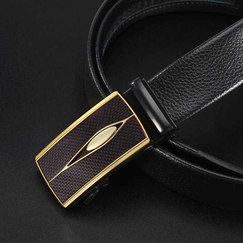 Herren Litschi Muster Automatik Schnalle Business Gürtel