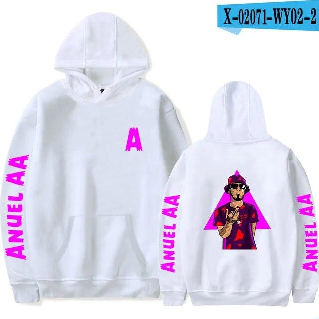 Anuel AA Printed Hoodies Sweatshirt Coat Real Hasta La Muerte casual Tracksuit Costume Unisex Women Clothing Anime Pullover Hoodie