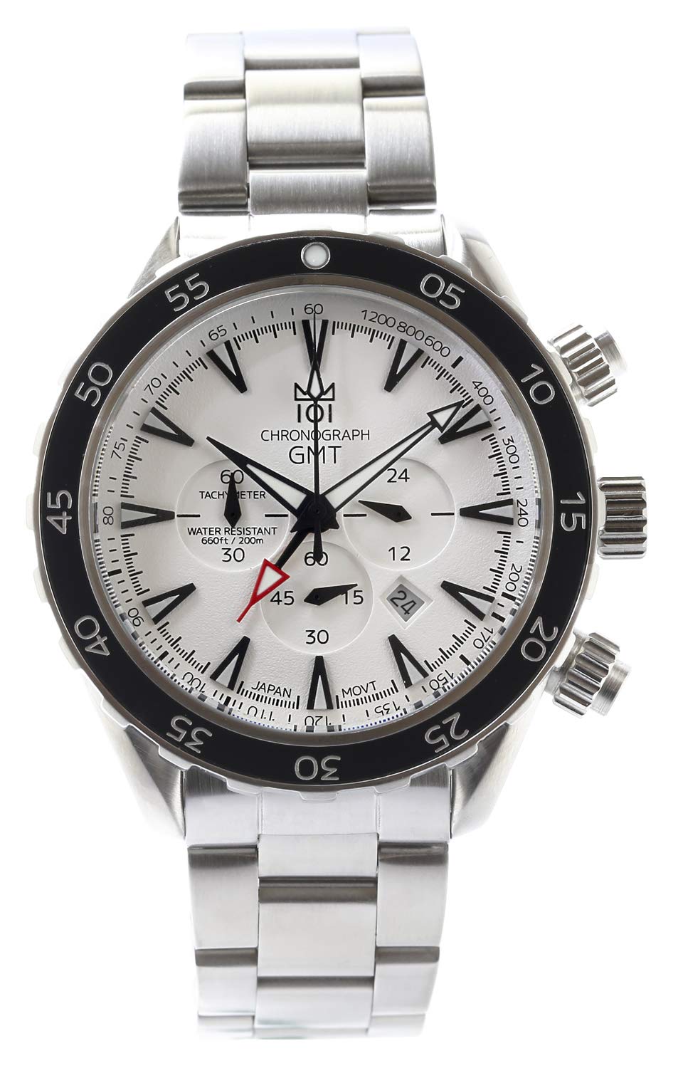 

Часы Hyakuichi GMT Watch 20 ATM Водонепроницаемый хронограф Маленькая секундная стрелка Белый [HYAKUICHI 101] Для дайвинга Мужские