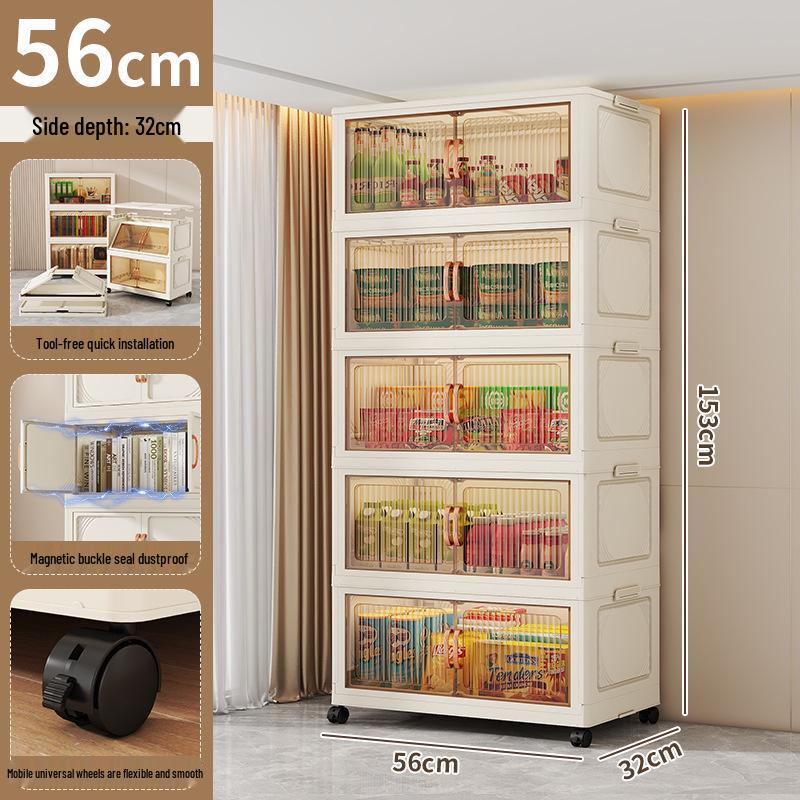 Premium Foldable Toy & Clothes Storage Cabinet - No Assembly, Multi-Layer, Large Capacity