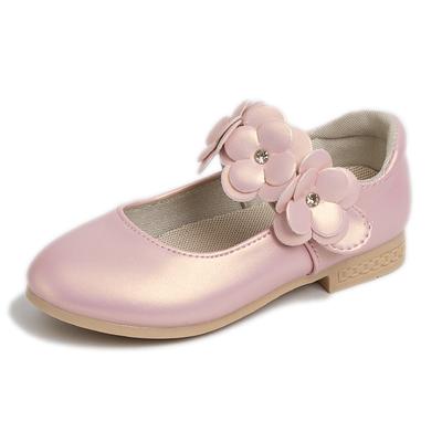 Children Casual Shoes for Girls Flowers Low Heels Pink Elegant 2024 New Simple Non-slip Kids Shoes Mary Janes for Party Wedding