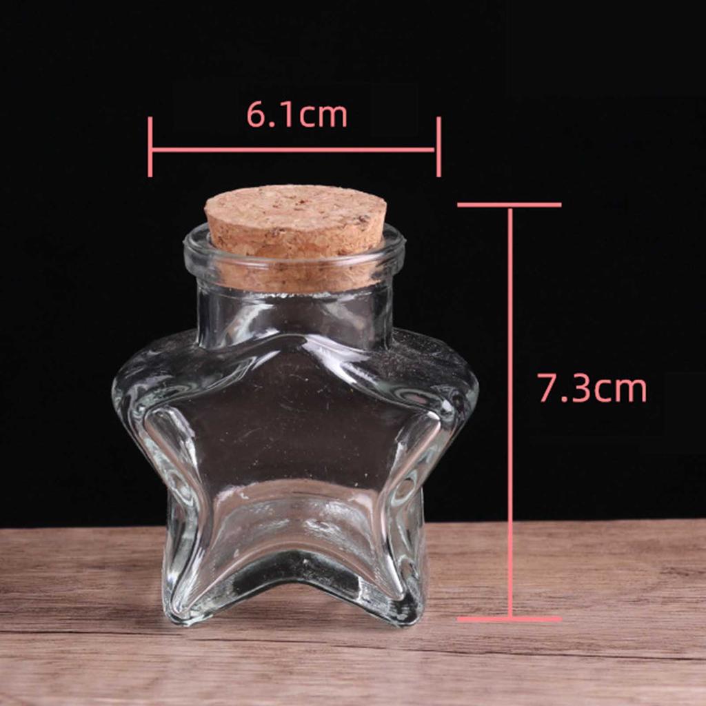 Star Shaped Glass Bottles Wishing Ornament Crafts Gift Jars Christmas Wedding Present Clear Storage Bottle Christmas Decorations