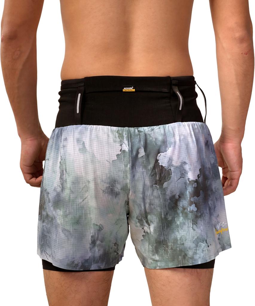 Oniji Two-In-One Running Shorts 360° Storage Pocket Mp57 (Blue Tie-Dye)