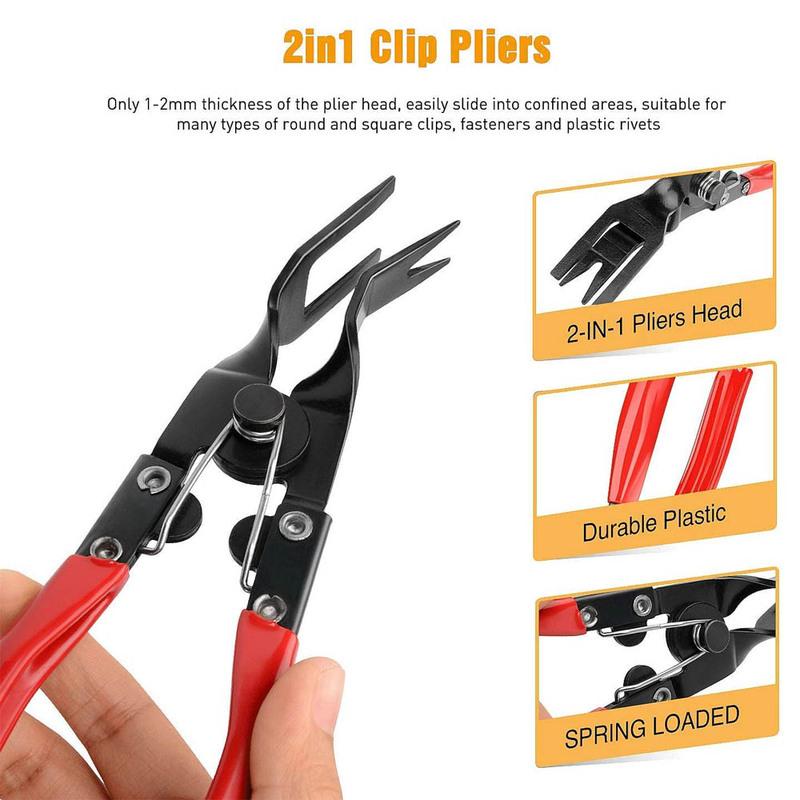 3Pcs Wrench Clip Pliers Set Fastener Remover Auto Headlight Combo Repair Tools Kit for Car Door Panel Dashboard Machine Workshop