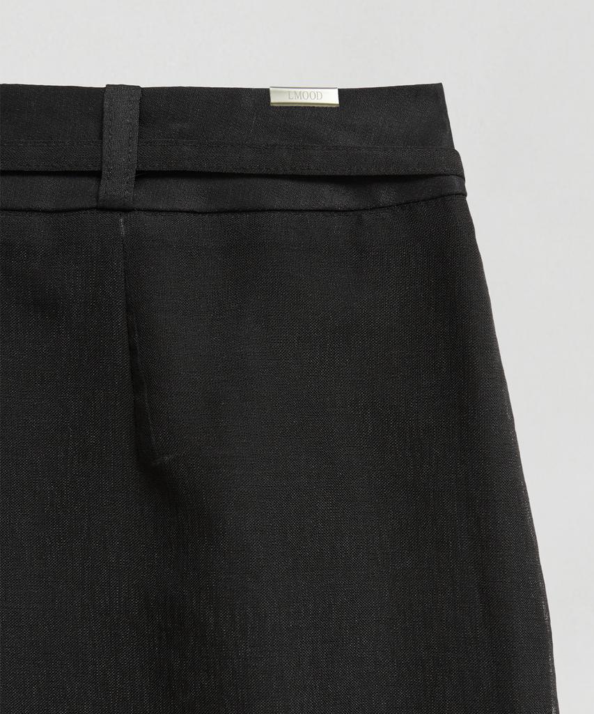 El Mood Woman Sheer Layered Skirt Black