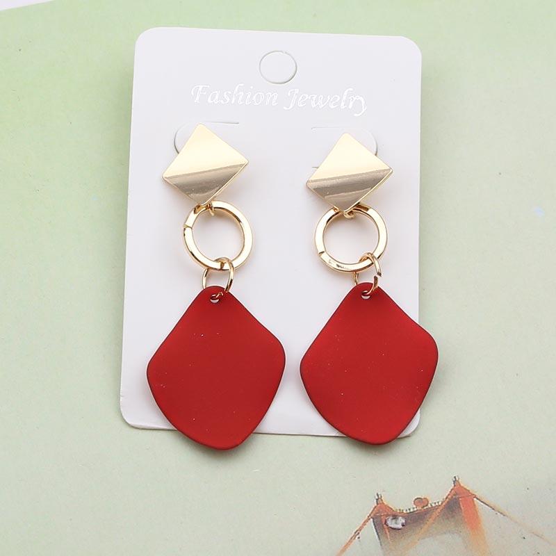 Big Statement Earrings Red Black White Gold Round Circle Oval Geometric Earrings for Women Punk Metal Earring Boho Jewelry 2020