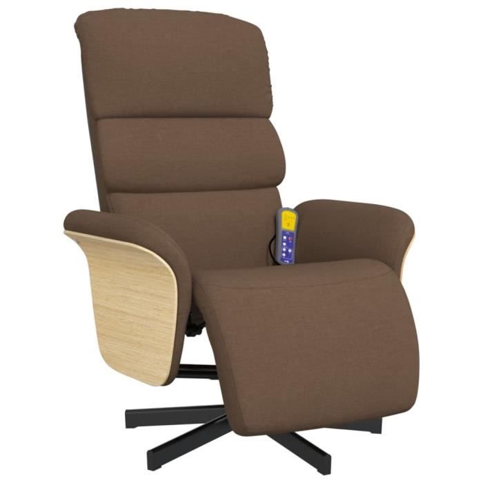 VidaXL Reclining Massage Armchair with Footrest Brown Fabric 356616