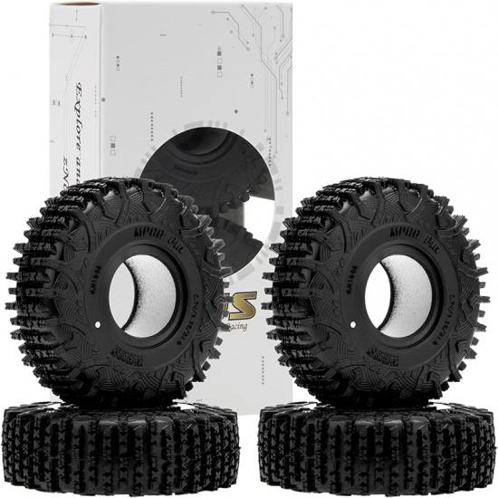 1.0 Tires - MS6 MPRO Pin Tires for TRX4M SCX24 FCX24 AX24 1/24 1/18 RC Crawler, 0.79/2.36/R1.0, #M1002