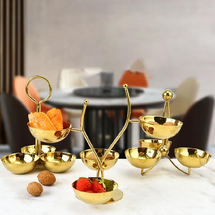 Multifunktionales Snackregal aus Edelstahl, effiziente Servierschale für Süßigkeiten und Nüsse für Zuhause, Partys und Camping