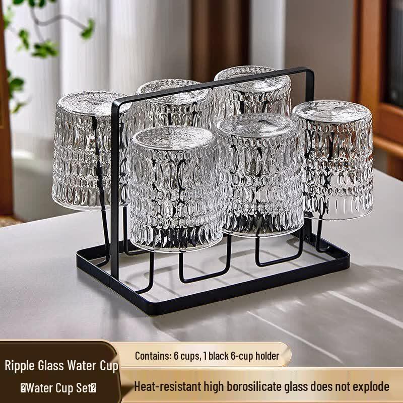 Light Luxury Star Embossed Heat-Resistant Glass Tumbler