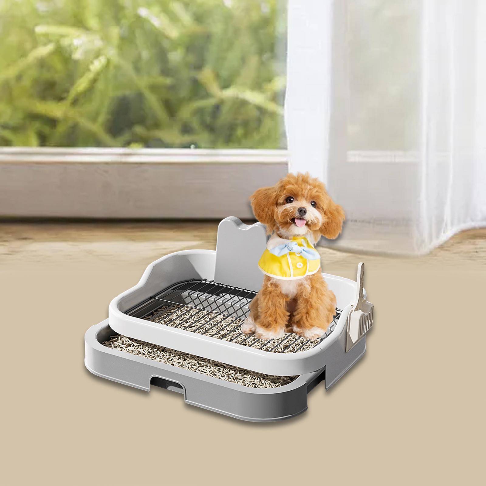 

Dog Toilet, Keep Floor Clean Anti Splashing Bedpan with Drawer Tray, Portable Dog Potty Tray for Living Room Home